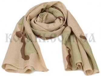 Шарф-сетка маскировочный 160 х 40 см Desert Camo (мягкий трикотаж)